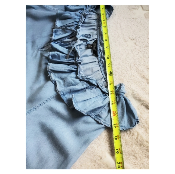 Lauren Ralph lauren ruffle top Lyocell siz4 Medium - Picture 2 of 7